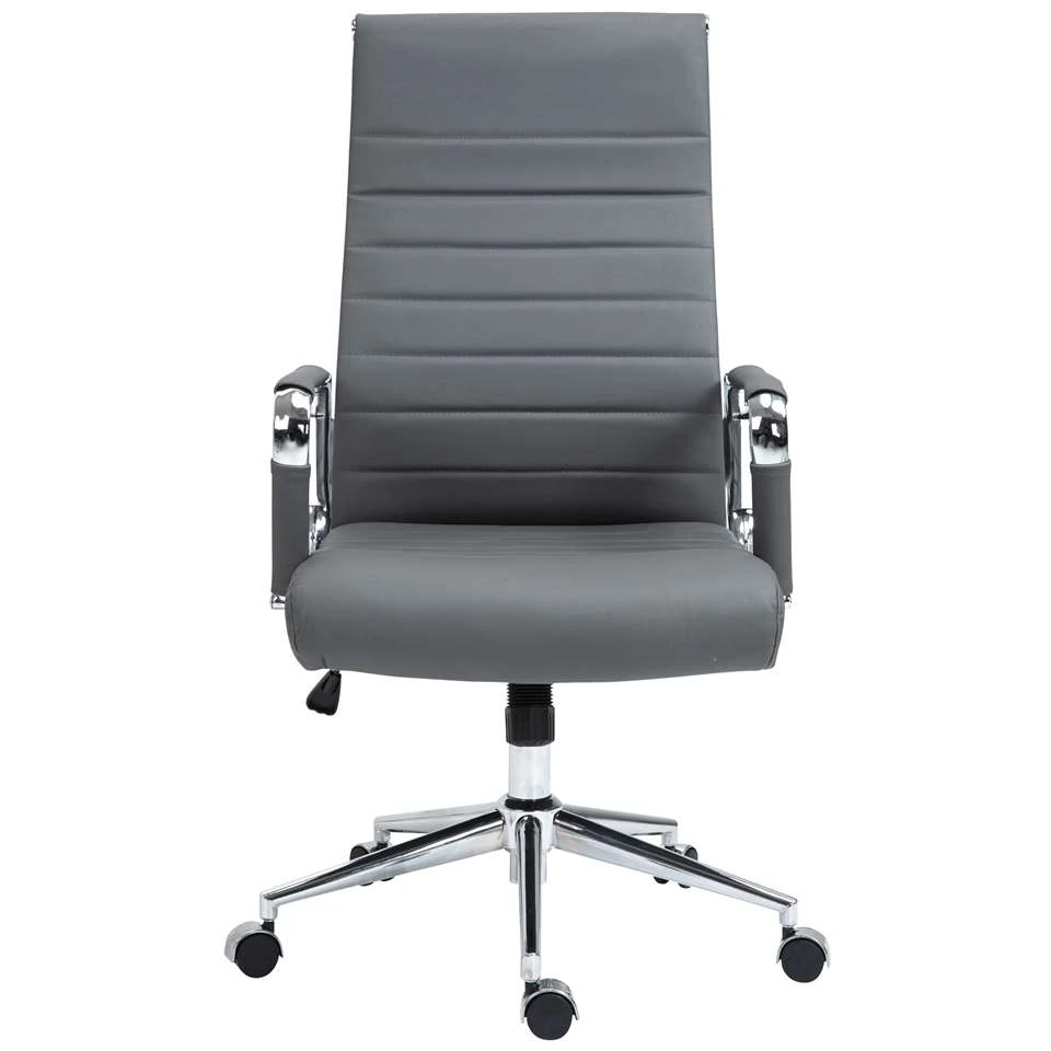 CLP Bureaustoel Columbus Leder - Grijs 4 CLP Bureaustoel Columbus Leder - Grijs - Afbeelding 2