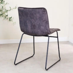 Industriële Eetkamerstoel Vienna Velvet Grijs - Stof - Grijs -Leen Bakker Winkel 1000046326 0102