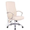 Clp Bureaustoel Valais Met Massage Functie Kunstleer - Crème