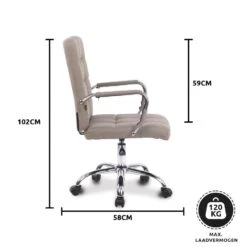 Xairo Milaan - Bureaustoel - Stof - Taupe 9 Xairo Milaan - Bureaustoel - Stof - Taupe -Leen Bakker Winkel 1000050211 0103