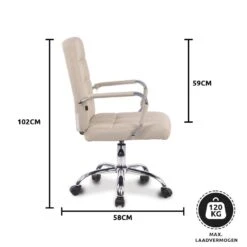 Xairo Milaan - Bureaustoel - Stof - Crème -Leen Bakker Winkel 1000050225 0103