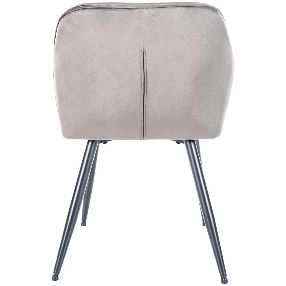 CLP Eetkamerstoel Cassis Fluweel Donker Grijs 6 CLP Eetkamerstoel Cassis Fluweel Donker Grijs - Afbeelding 4