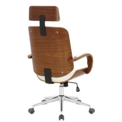 Clp Bureaustoel Dayton Walnoot Frame Wit -Leen Bakker Winkel 1000054315 0103