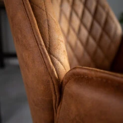 Industriële Barkruk Novan Cognac - Zithoogte 68 Cm - Stof - Bruin -Leen Bakker Winkel 1000054471 0102