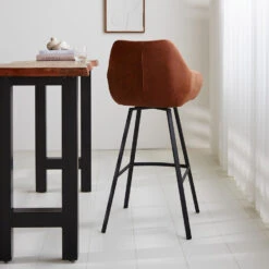 Industriële Barkruk Elise Cognac Ecoleder Draaibaar Zithoogte 79 Cm Leder -Leen Bakker Winkel 1000055856 0102