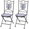 VidaXL Bistrostoelen Inklapbaar 2 St Keramiek Blauw En Wit 2 VidaXL Bistrostoelen Inklapbaar 2 St Keramiek Blauw En Wit -Leen Bakker Winkel 1000056433