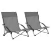 VidaXL Strandstoelen 2 St Inklapbaar Stof Grijs 2 VidaXL Strandstoelen 2 St Inklapbaar Stof Grijs -Leen Bakker Winkel 1000056434