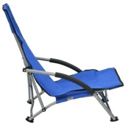 VidaXL Strandstoelen 2 St Inklapbaar Stof Blauw 8 VidaXL Strandstoelen 2 St Inklapbaar Stof Blauw -Leen Bakker Winkel 1000056442 0103