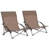 VidaXL Strandstoelen 2 St Inklapbaar Stof Taupe -Leen Bakker Winkel 1000056443