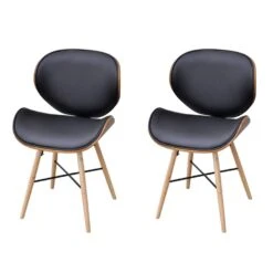 VidaXL Eetkamerstoelen 2 St Gebogen Hout En Kunstleer