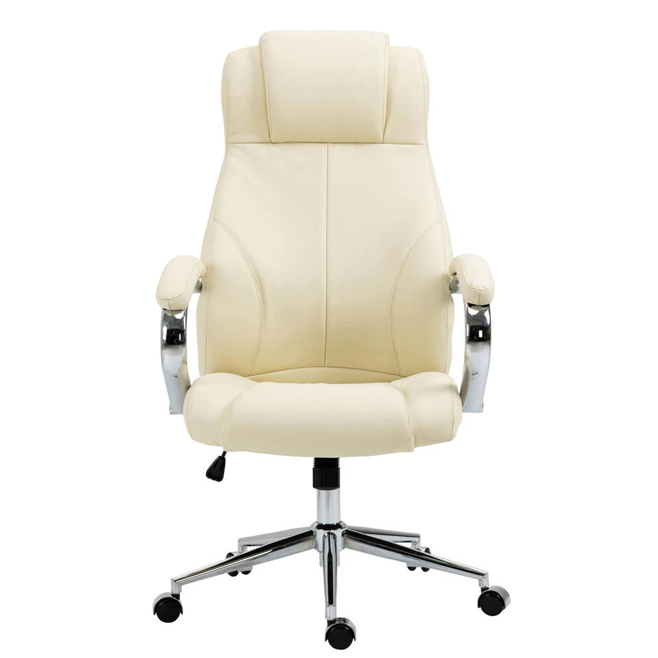 Clp Bureaustoel Salford Leder Crème 4 Clp Bureaustoel Salford Leder Crème - Afbeelding 2