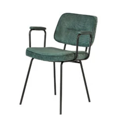Giga Meubel Eetkamerstoel Groen - Incl. Armleuningen - Stoel Corduroy 8 Giga Meubel Eetkamerstoel Groen - Incl. Armleuningen - Stoel Corduroy -Leen Bakker Winkel 1000059776 0102