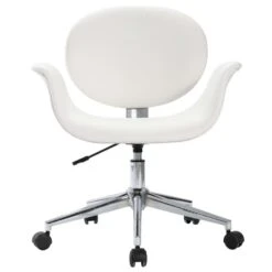 VidaXL Eetkamerstoelen Draaibaar 2 St Kunstleer Wit 8 VidaXL Eetkamerstoelen Draaibaar 2 St Kunstleer Wit -Leen Bakker Winkel 1000060879 0102