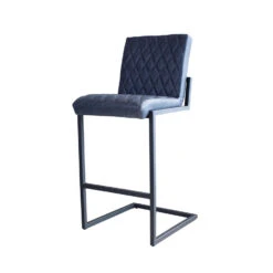 Industriële Barkruk Ruben Blauw - Zithoogte 78 Cm - Kunstleder - Blauw