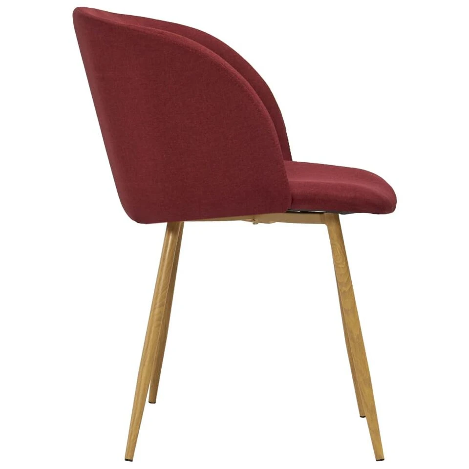 VidaXL Eetkamerstoelen 2 St Stof Wijnrood 6 VidaXL Eetkamerstoelen 2 St Stof Wijnrood - Afbeelding 4