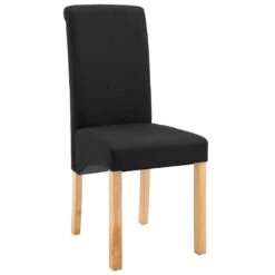VidaXL Eetkamerstoelen 2 St Stof Zwart 8 VidaXL Eetkamerstoelen 2 St Stof Zwart -Leen Bakker Winkel 1000062426 0102