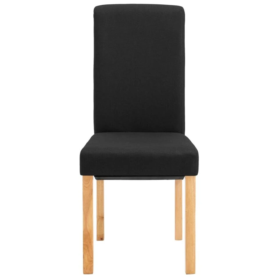 VidaXL Eetkamerstoelen 2 St Stof Zwart 6 VidaXL Eetkamerstoelen 2 St Stof Zwart - Afbeelding 4