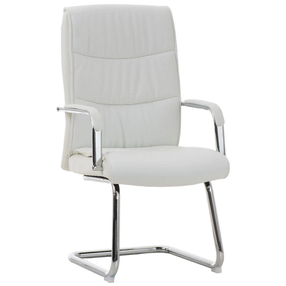 CLP Set Van 2 Caro Eetkamerstoelen Kunstleder Wit 4 CLP Set Van 2 Caro Eetkamerstoelen Kunstleder Wit - Afbeelding 2