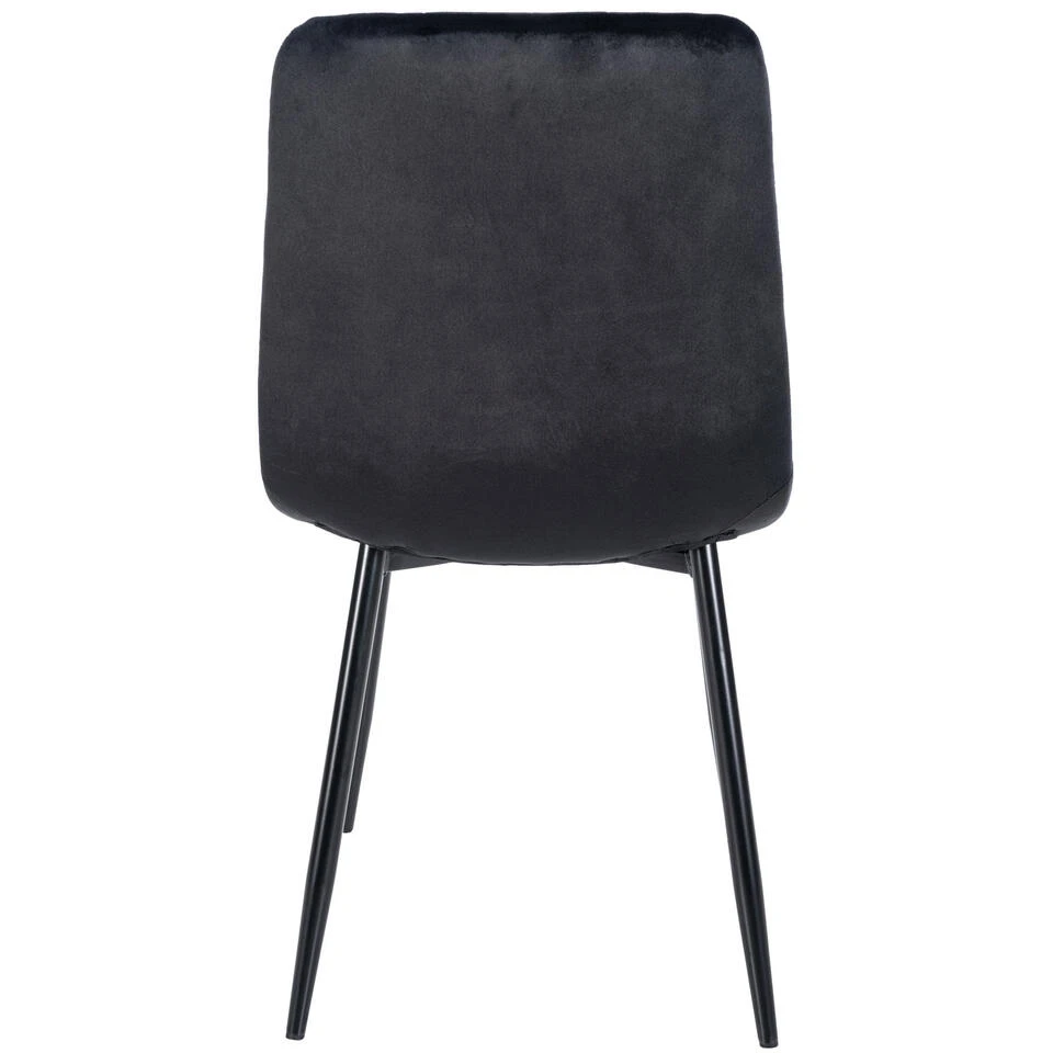 CLP Eetkamerstoel Antibes Fluweel Zwart 6 CLP Eetkamerstoel Antibes Fluweel Zwart - Afbeelding 4