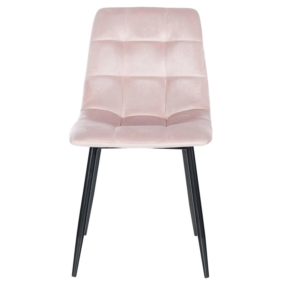 CLP Eetkamerstoel Antibes Fluweel Roze 4 CLP Eetkamerstoel Antibes Fluweel Roze - Afbeelding 2