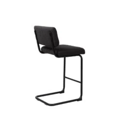 Giga Meubel Barstoel Bouclé Zwart - Metalen Onderstel - Stoel Harley -Leen Bakker Winkel 1000067070 0103