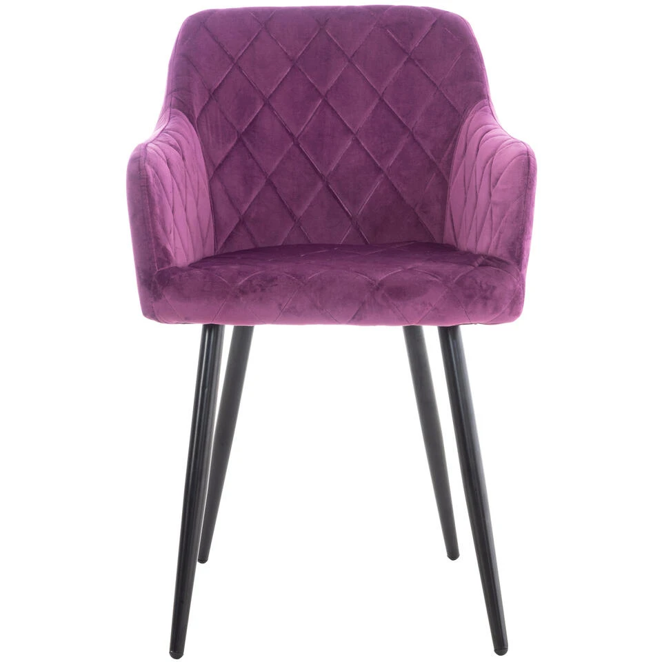CLP Eetkamerstoel Shila Velvet Paars 5 CLP Eetkamerstoel Shila Velvet Paars - Afbeelding 3