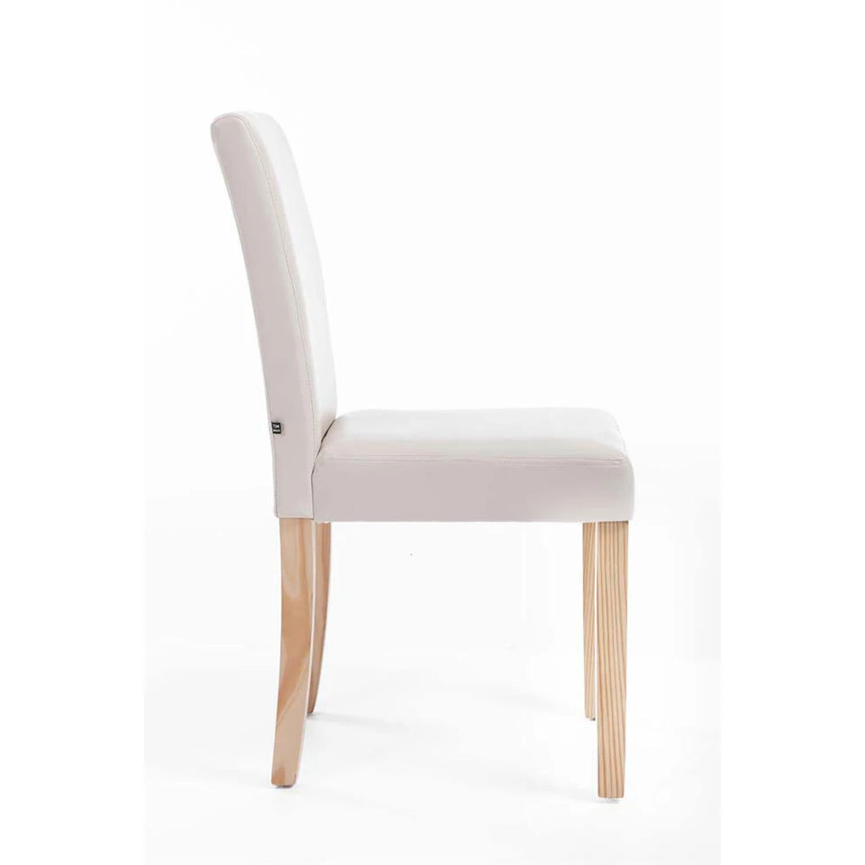 CLP Eetkamerstoel Ina Natura Frame Kunstleder Crème 4 CLP Eetkamerstoel Ina Natura Frame Kunstleder Crème - Afbeelding 2