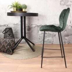 DS4U® Ruby Barkruk Velvet - Stof - Groen -Leen Bakker Winkel 1000069042 0102