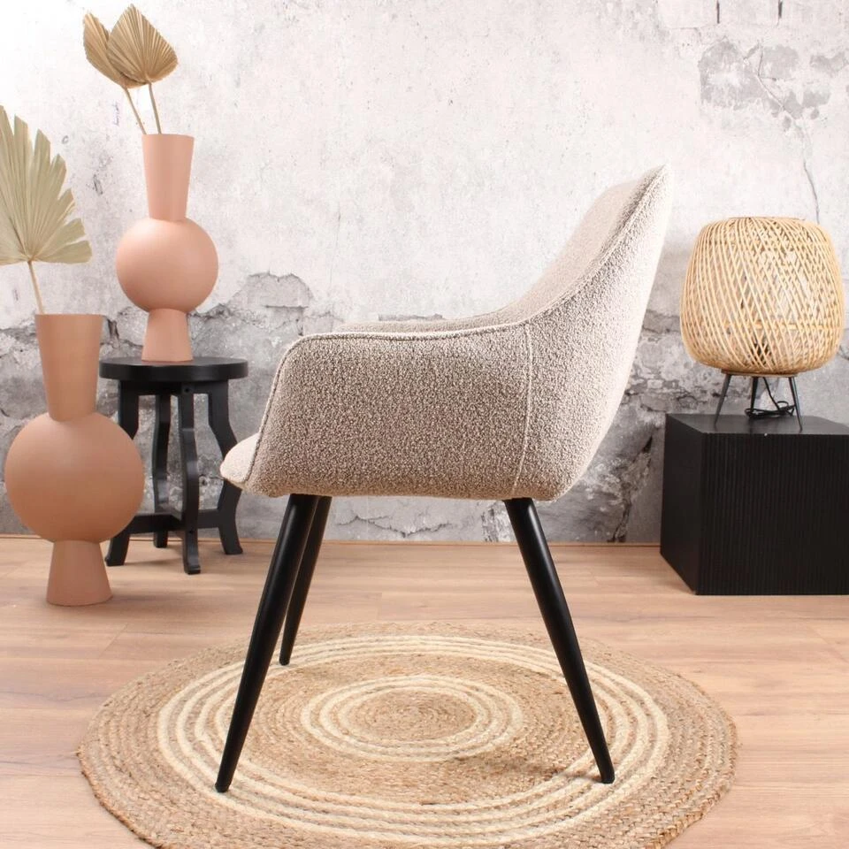 DS4U® Ravi Eetkamerstoel 2.0 - Stof - Taupe 6 DS4U® Ravi Eetkamerstoel 2.0 - Stof - Taupe - Afbeelding 4