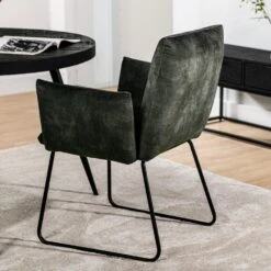 Rogier Armstoel Velvet - Stof - Groen -Leen Bakker Winkel 1000069471 0102