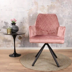 DS4U® Lucio Armstoel Velours - Stof - Roze -Leen Bakker Winkel 1000070340 0102