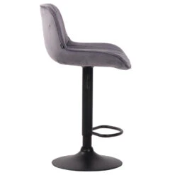 CLP Barkruk Lentini Zwart Frame Fluweel Grijs -Leen Bakker Winkel 1000071016 0102