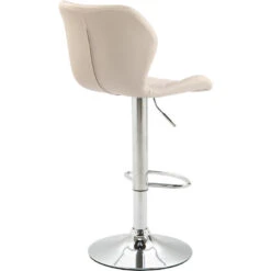 CLP Barkruk Cork Chroom Frame Kunstleder Crème -Leen Bakker Winkel 1000071018 0103