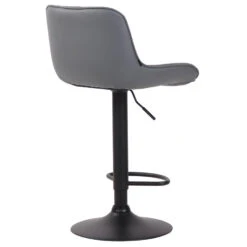 CLP Barkruk Lentini Zwart Frame Kunstleder Grijs -Leen Bakker Winkel 1000071024 0103