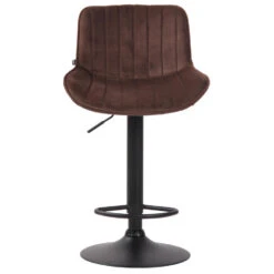 CLP Barkruk Lentini Zwart Frame Fluweel Bruin -Leen Bakker Winkel 1000071042 0101