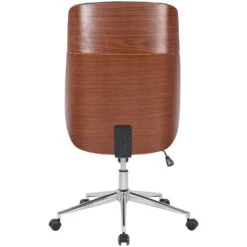 Clp Bureaustoel Varel Walnoot Frame Kunstleer Crème -Leen Bakker Winkel 1000071092 0103