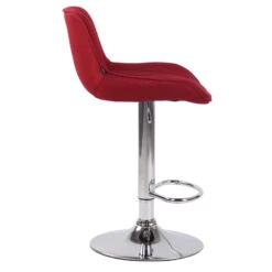 CLP Barkruk Lentini Frame Chroom-look Stof Rood -Leen Bakker Winkel 1000071153 0102