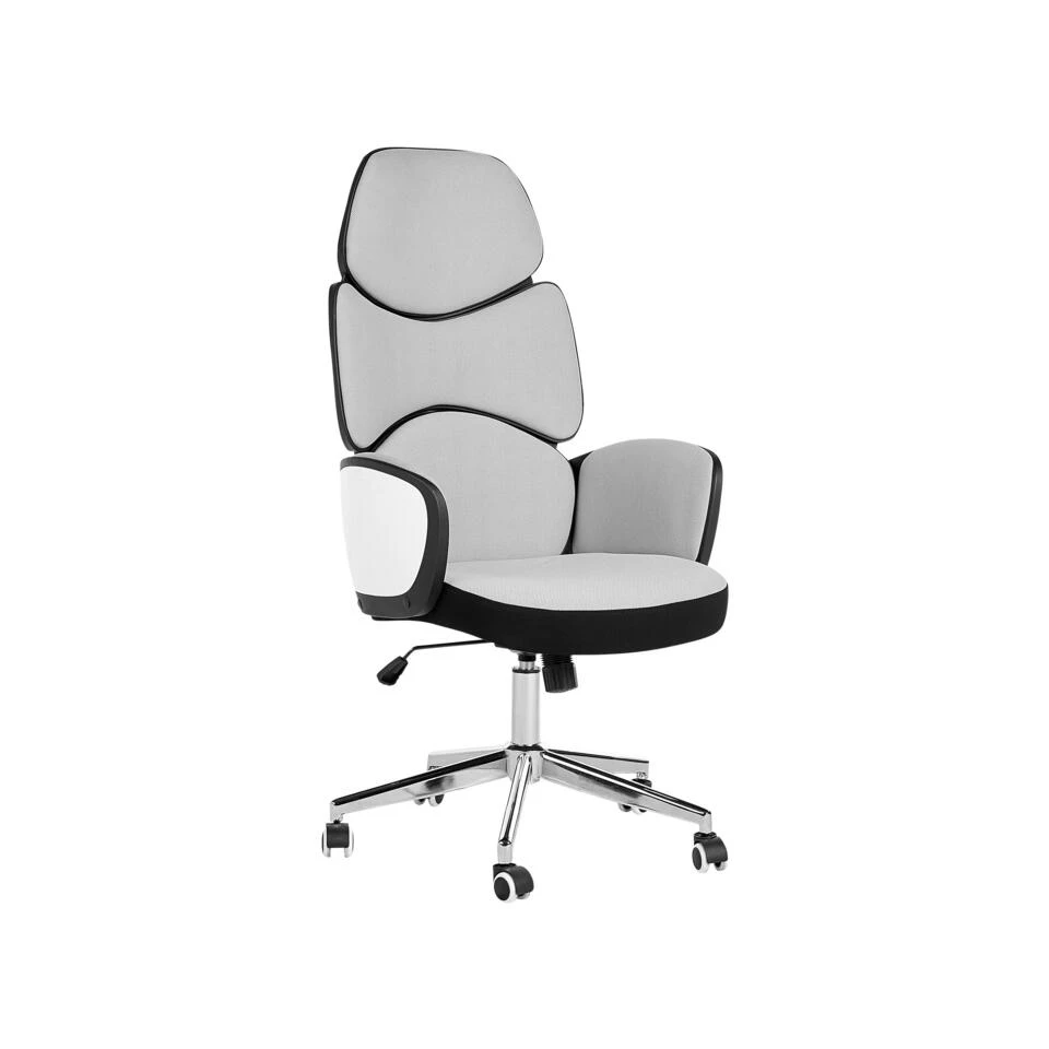 Beliani Bureaustoel SPLENDID - Grijs Polyester 3 Beliani Bureaustoel SPLENDID - Grijs Polyester