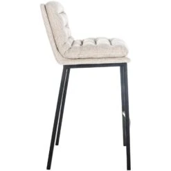 CLP Barkruk Dundalk Frame Zwart Stof Beige -Leen Bakker Winkel 1000071506 0102