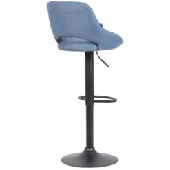 CLP Barkruk Milet Frame Zwart Stof Blauw -Leen Bakker Winkel 1000073451 0103