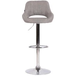 CLP Barkruk Milet Frame Chroom-look Stof Zilverkleurig -Leen Bakker Winkel 1000073456 0101