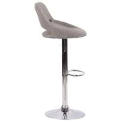 CLP Barkruk Milet Frame Chroom-look Stof Zilverkleurig -Leen Bakker Winkel 1000073456 0102