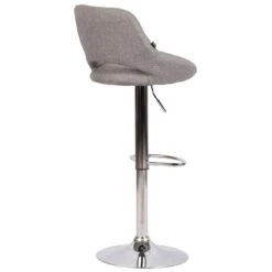 CLP Barkruk Milet Frame Chroom-look Stof Zilverkleurig -Leen Bakker Winkel 1000073456 0103