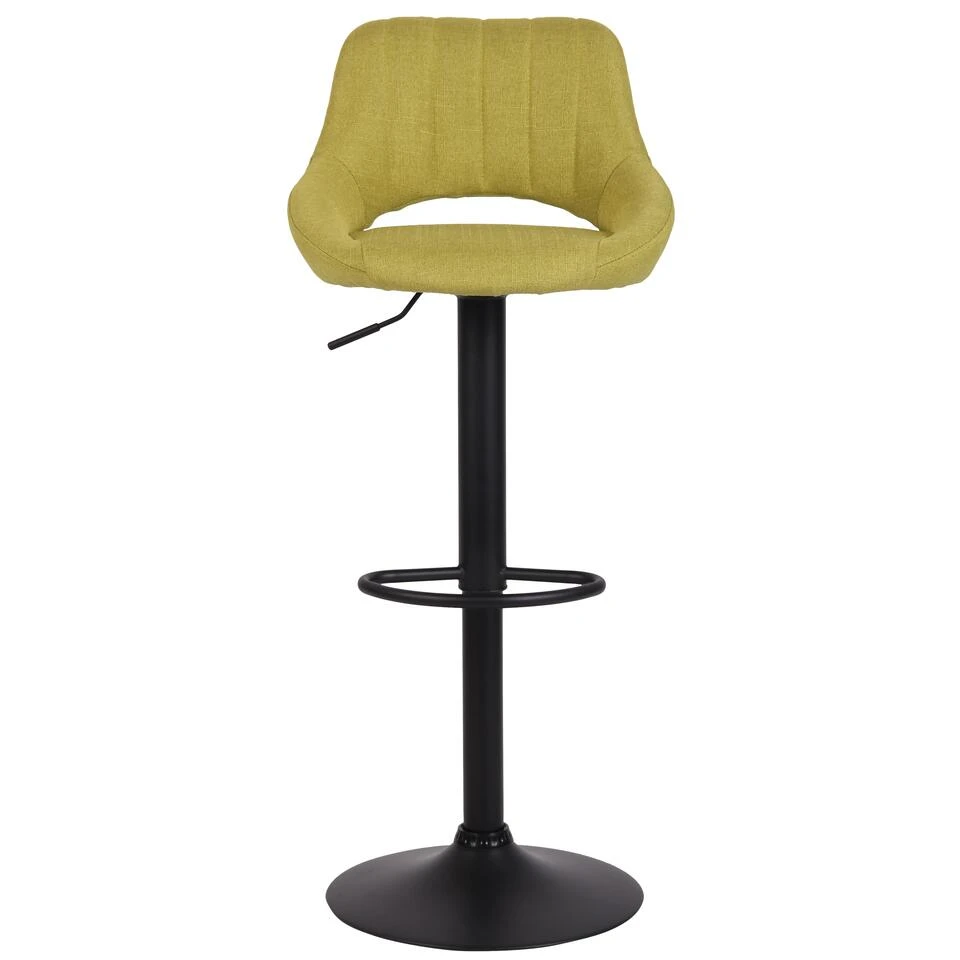 CLP Barkruk Milet Frame Zwart Stof Groen 4 CLP Barkruk Milet Frame Zwart Stof Groen - Afbeelding 2