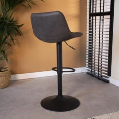 Set Van 2 Draaibare Barkrukken Industrieel Keston Antraciet Zithoogte 59 Cm -Leen Bakker Winkel 1000073641 0103