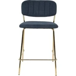 Puur Viken Barstoel 65cm - Stof - Blauw -Leen Bakker Winkel 1000074300 0102