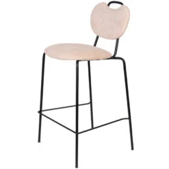 Puur Askim Counter Barstoel - Stof - Roze