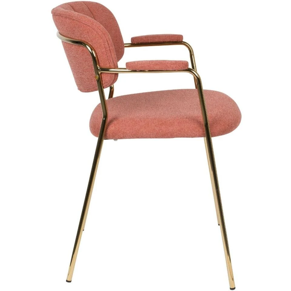 Puur Viken Armstoel - Stof - Roze 5 Puur Viken Armstoel - Stof - Roze - Afbeelding 3