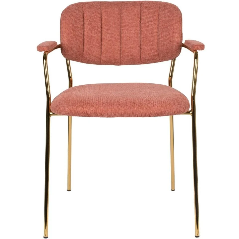 Puur Viken Armstoel - Stof - Roze 6 Puur Viken Armstoel - Stof - Roze - Afbeelding 4