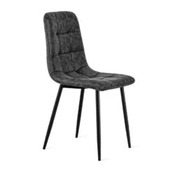 Eetkamerstoel Yerevan Microleder Antraciet -Leen Bakker Winkel 1000074721 0104